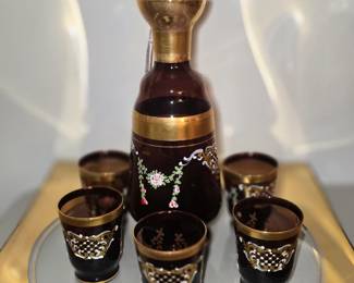 Bohemian decanter & cordials