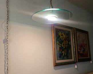 Flying saucer swag lamp