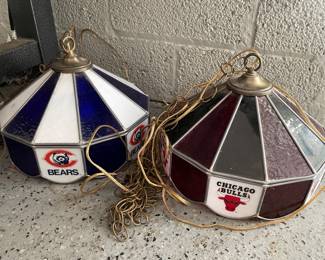 Chicago Bears and Chicago Bulls Hanging Light Fixtures - Collectable