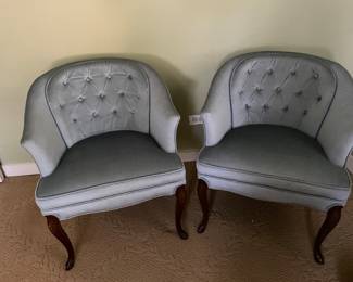 Velvet covered Victorian Chair's