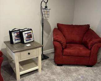Comfy Chair, Floor Lamp & Nighstand