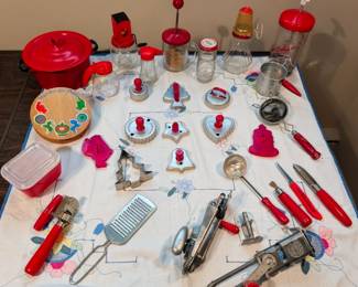 Vintage Red Kitchen Utensils