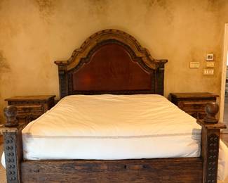 MESQUITE ALAMO KING SIZE BED -SPANISH ARCH TOP