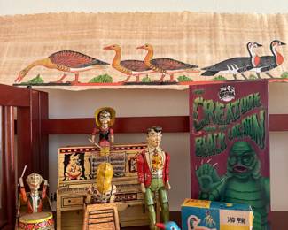 Antique Lil Abner and his Dogpatch Band tin toy, Creature of the Black Lagoon Tin toy