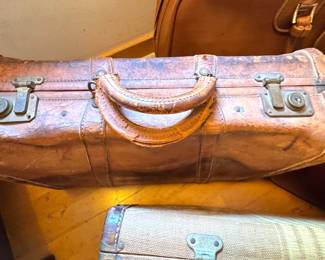 Assorted Leather & Hard-Sided Travel Luggage / Suitcases