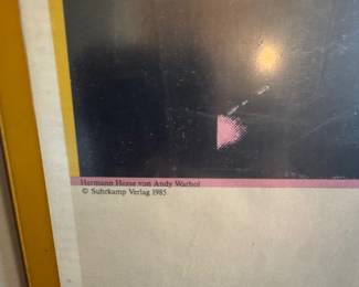 Andy Warhol “Hermann Hesse” 1985 Suhrkamp Verlag Exhibition / Publishing Poster, Framed