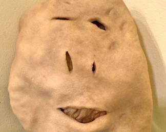 Folk Art Sculpted Dough Face Wall Plaque