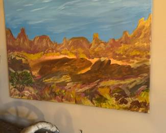 Large Southwestern Desert Canyon Landscape Oil Painting on Canvas