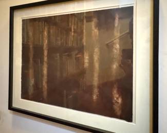 Paul Christian Attributed 1994 Architectural Interior Artwork, Inscribed & Framed