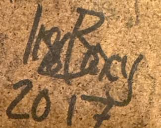 Signed 2017 Contemporary Abstract Mixed-Media Collage Artwork