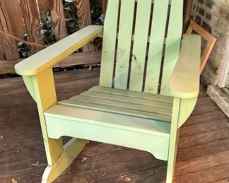Painted Wood Adirondack Rocking Chair