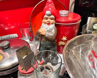 Vintage Hand-Painted Garden Gnome Figurine with Red Hat