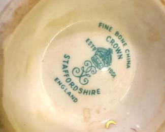 Crown Staffordshire Floral Fine Bone China Teacup & Saucer