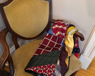 Traditional Mahogany Shield-Back Upholstered Armchair