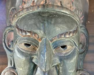 Carved Southeast Asian Ceremonial Guardian Mask