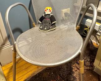 Mid-Century Modern Metal Mesh Patio Chairs