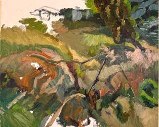 Expressionist Landscape Oil Painting on Board