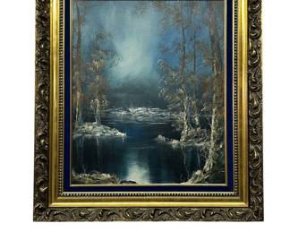 Lot 2: Landscape River Oil on Canvas Signed