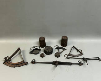 Lot 39: Antique Balance Scale Cast-iron Items