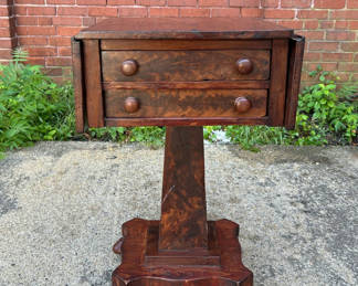 Lot 16: Antique Empire Dropleaf Work/Side Table