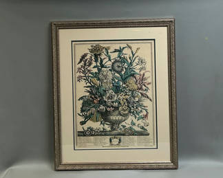 Lot 9: Autumn 12 Months of Flowers H. Fletcher Engraving