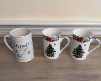 Lot 162: Belleek and Spode Mugs