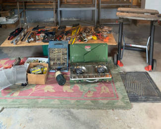 Lot 142: Garage Tool Lot with Camping Stove
