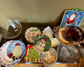 Lot 135: Holiday Serving Pieces - Lot Of 14