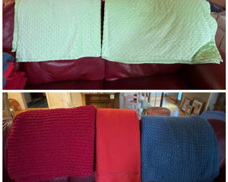 Lot 114: Handmade Afghans, Vintage Wool Blanket, Minky Throws