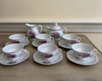 Lot 100: Demitasse Set - Cups, Saucers, Creamer, Sugar
