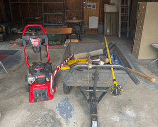 Lot 117: Yard Cart, Power Washer, Miscellaneous Items