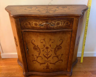 Lot 20: Vintage Wooden Cabinet with Floral Motif