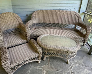 Lot 58: Beautiful Wicker Style Porch Set