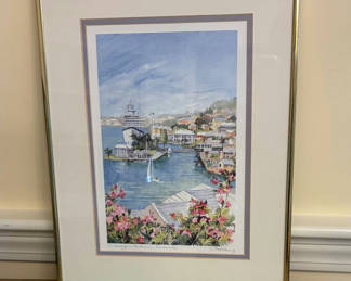 Lot 26: Signed Watercolor Print Bermuda Carole Holding