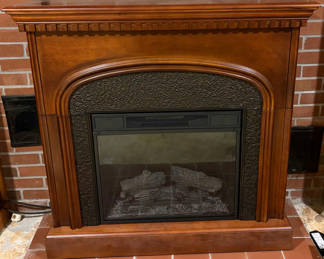Lot 27: Wooden Fireplace with Electric Insert