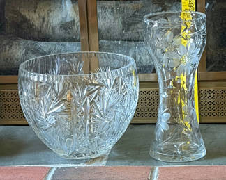 Lot 43: 2 Large Vintage Cut Crystal Pieces