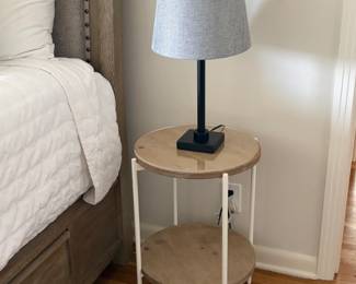 Lamp and nightstand, bed frame not for sale