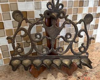 Early 1900's Judaica Brass Hanukkah Menorah