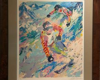 LEROY NEIMAN "Skiing Twins" Signed Limited Edition Serigraph