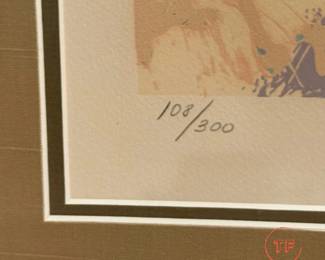 LEROY NEIMAN "Skiing Twins" Signed Limited Edition Serigraph