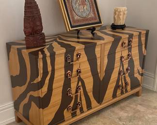 LANDSTROM Zebra Print 8 Drawer Dresser