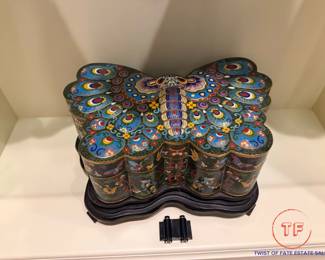 Chinese Cloisonne' Butterfly Wedding Box