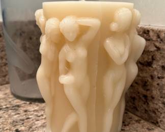 Lalique Inspired Intira Figural Candle