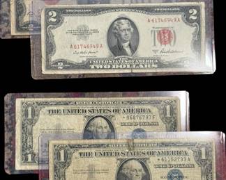 $1 STAR Silver Certificates and $2 Red Seals