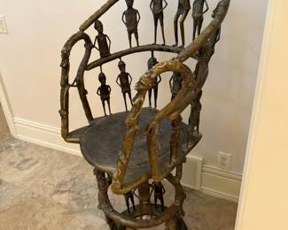Bronze West African Throne Chair