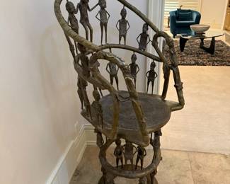 Bronze West African Throne Chair
