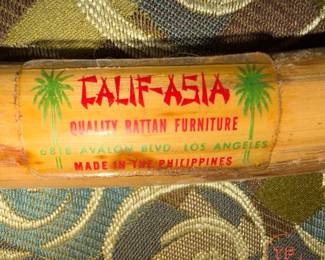 CALIF-ASIA MCM Rattan Half Moon Sectional Sofa