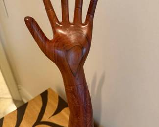 Hand Carved Polynesian Teak Wood Arm Sculpture