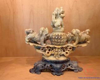 Hand Carved Chinese Soapstone Incense Burner
