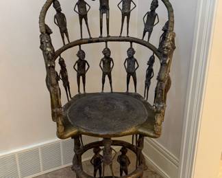 Bronze West African Throne Chair